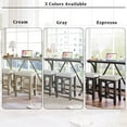 thumbnail image 6 of 3-Piece Dining Table Set, Farmhouse Wood Bar Set Dining Set with 2 Upholstered Stools, Rectangular Counter Height Dining Table Set with Built-in USB Port,Circle Design Legs,for Small Places,Expresso, 6 of 7