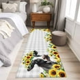thumbnail image 5 of Runner Rugs 2x6 Ft, Farmhouse Cow Non Slip Area Rugs for Kitchen Bedroom Entryway, Pastoral Sunflower Botanical Gray Plaid Washable Carpet Runner Rug Floor Mats for Bedroom Home Decor, 5 of 9