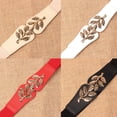 thumbnail image 3 of AURORADY Women's Wide Elastic Stretchy Waist Belt Cinch Waistband Vintage Golden Buckle for Summer Western Dresses, 3 of 3