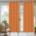 thumbnail image 4 of Orange Morocco Outdoor Curtains for Patio Waterproof,Windproof Privacy Curtains with Weighted Bottom,Geometric Leaf Diamond Lattice Abstract Outside Drapes for Picnic Garage Yard 54"x95" 2 Panel, 4 of 8