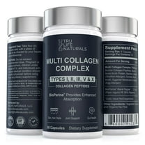 Multi Collagen Complex 5 Types (Types I, II, III, V & X) | Collagen Peptides for Enhanced Absorption | Supports Skin, Hair, Nails & Joints | Non-GMO, Marine & Bovine Collagen (90 Capsules)