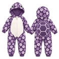 thumbnail image 4 of LIIPEE Baby Casual Cartoon Animal Zip Up Jumpsuit Boys Girls Fall Winter Cozy Cute Long Sleeve Hooded Romper, 4 of 6
