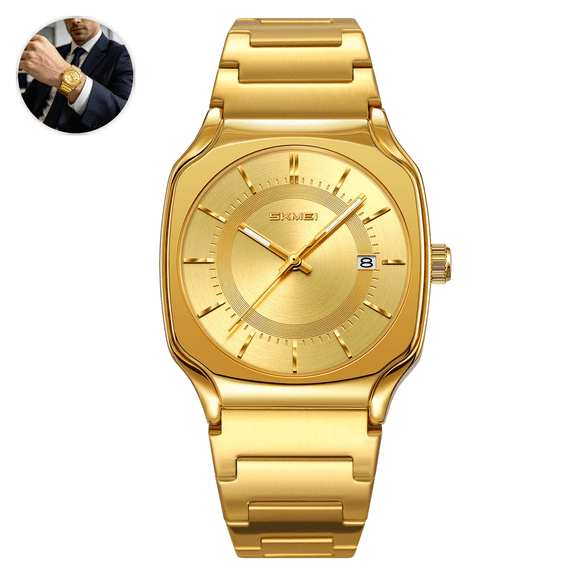Men's Stainless Steel Quartz Dress Watch with Luminous & Date Calendar, Water-Resistant Business Wristwatch for Office, Travel & Formal Wear
