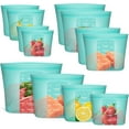 thumbnail image 3 of Reusable Storage Bag Silicone Food Storage Bags Stand Up Zip Lock Bags for Food Freezer Microwave Oven Dishwasher Extra Large(. Gallon) Medium Small X-Small Transl, 3 of 6