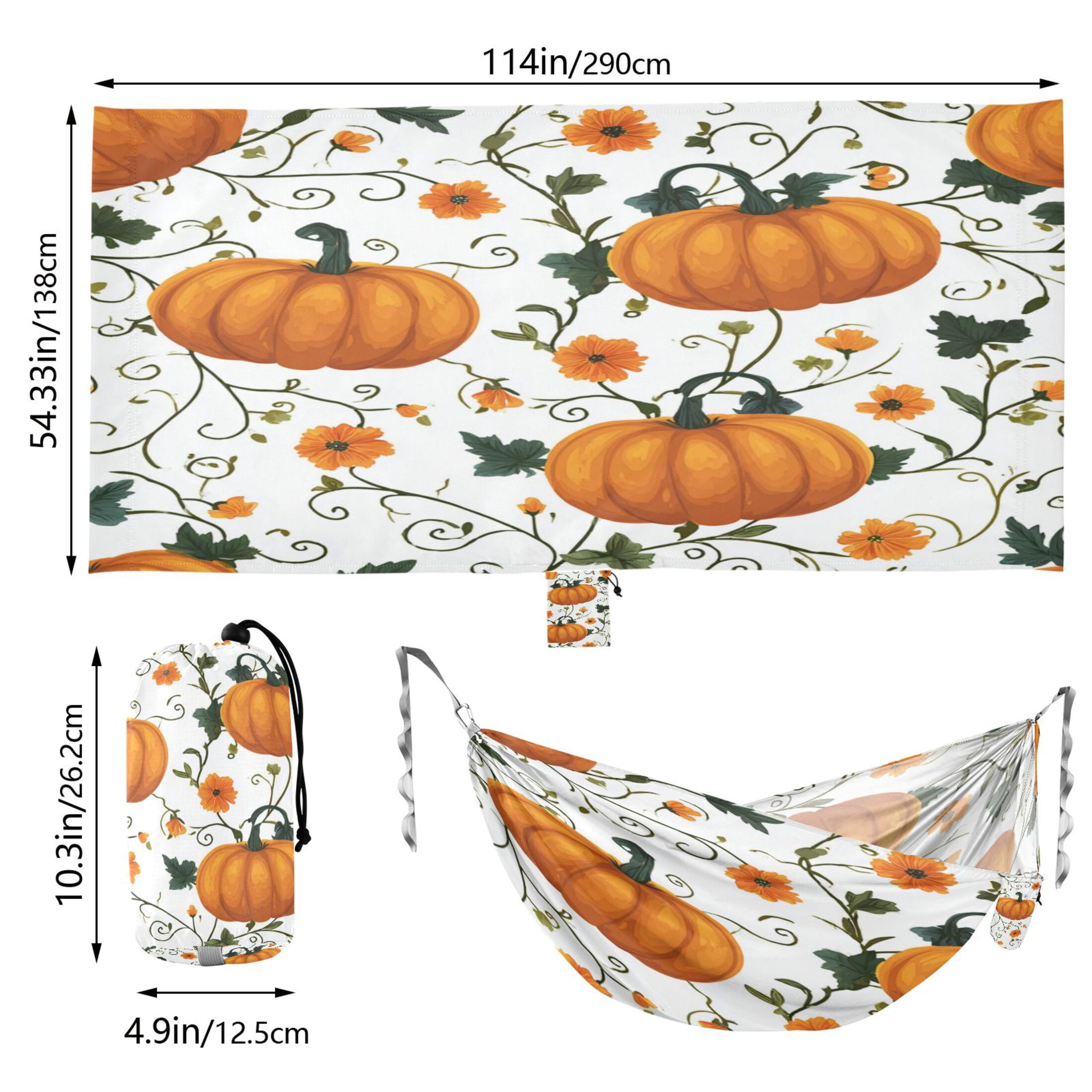 Hanging Hammock Portable Travel Camping For Outdooor Beach Camping Hiking Halloween Pumpkin