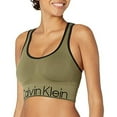 thumbnail image 2 of Calvin Klein Womens Mid-Impact Sports Bra Size X-Large Color Green/Black, 2 of 2