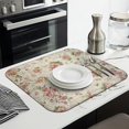 thumbnail image 3 of Pioneer Flower Floral Print Pattern Dish Drying Mat for Kitchen 1 Pack, Ultra Absorbent Microfiber Dishes Drainer Mats,16"x18", 3 of 6