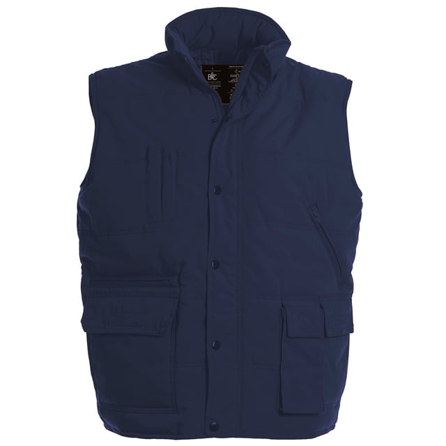 B&C - Chaleco repelente al agua con cremallera completa Modelo Explorer hombre caballero (Azul marino)