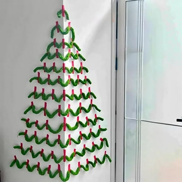 Adornos navideños, regalos navideños, kit de bricolaje para árbol de Navidad con cola de gato e hilo extra grueso, árboles de Navidad esponjosos.