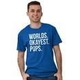 thumbnail image 4 of Worlds Okayest Pops Grandfather Men's Big & Tall Crewneck Graphic Tee Brisco Brands 5X, 4 of 5