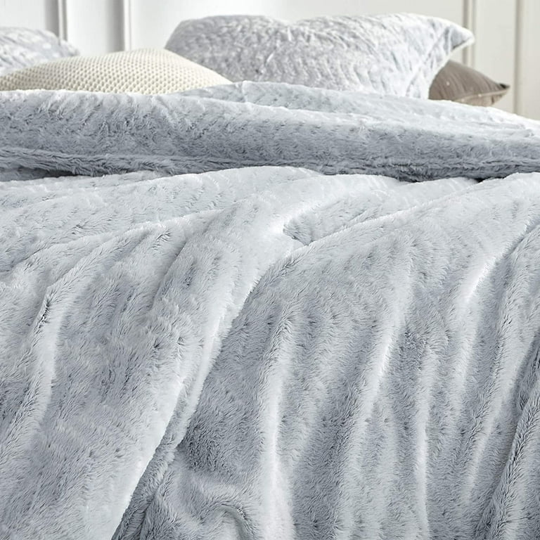 Peak of Cozy Coma Inducer Chevron Frosted Grey Oversize Comforter Set - Oversized King