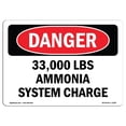 thumbnail image 1 of SignMission OS-DS-A-710-L-1938 7 x 10 Po Signe de Danger OSHA - 33000 lbs Charge du Système d'Ammoniac, 1 of 1