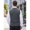 thumbnail image 3 of INSPIRE CHIC Men's Sweater Vest V Neck Solid Color Knit Sleeveless Top XL Dark Gray, 3 of 5