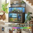 thumbnail image 2 of Homieasy Heavy-Duty 55-75 Gallon Aquarium & Reptile Tank Stand with Power Outlets, LED Lighting & Adjustable Storage - Multi-Functional Steel Terrarium Cabinet for Fish Tank,Gray Oak, 2 of 7