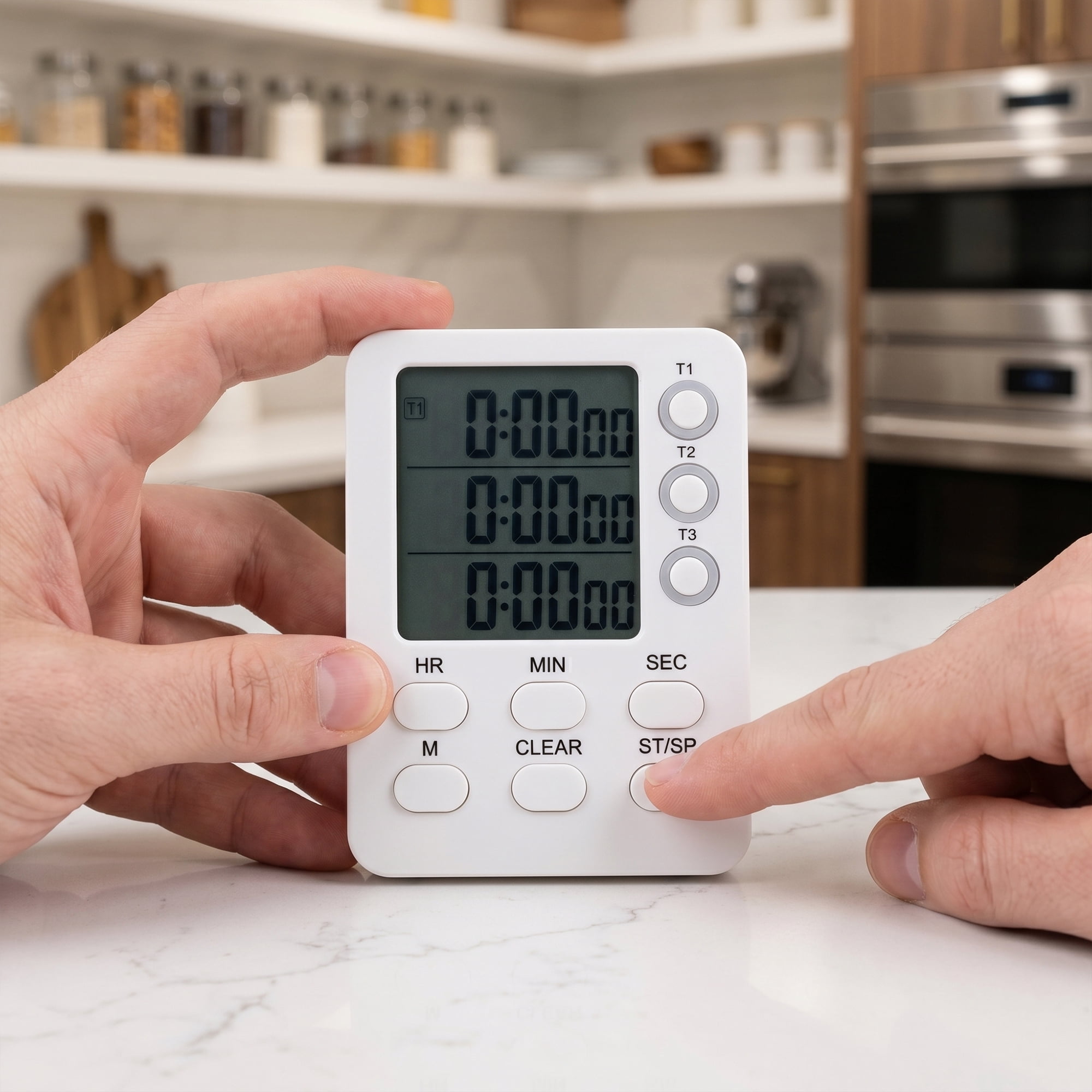 Unique Bargains Portable Kitchen Timer with Loud Alarm and Magnetic Backing White