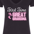 thumbnail image 4 of Inktastic First Time Great Grandma in White Women's V-Neck T-Shirt, 4 of 5
