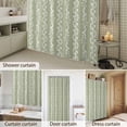 thumbnail image 6 of Shower Curtain Floral Leaves Stripes Bathroom Curtains with Hooks, Waterproof Fabric Sage Green Vines Striped Bath Shower Curtains Set for Bathroom Bathtubs Decor 72x72 Inch, 6 of 9