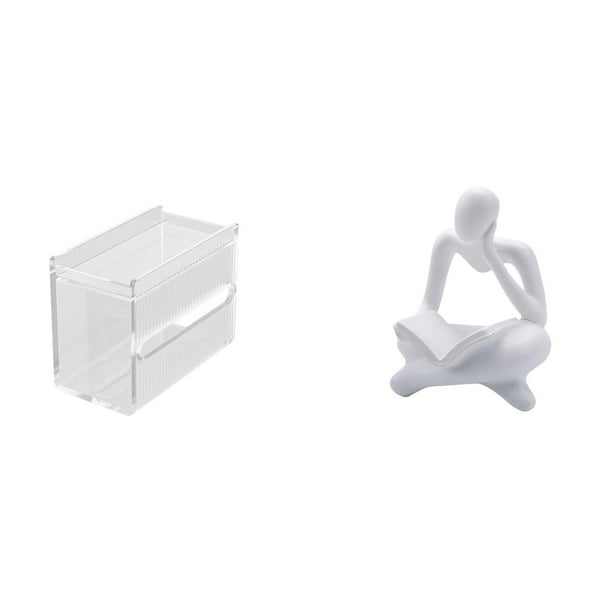 caso de tejido,Caja de almacenamiento de papel higiénico para montaje en pared,Soporte de pared acrílico para papel higiénico y toallas,Figura de lector abstracto,Estatua de pensador