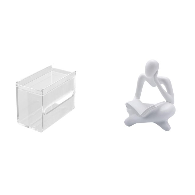 caso de tejido,Caja de almacenamiento de papel higiénico para montaje en pared,Soporte de pared acrílico para papel higiénico y toallas,Figura de lector abstracto,Estatua de pensador