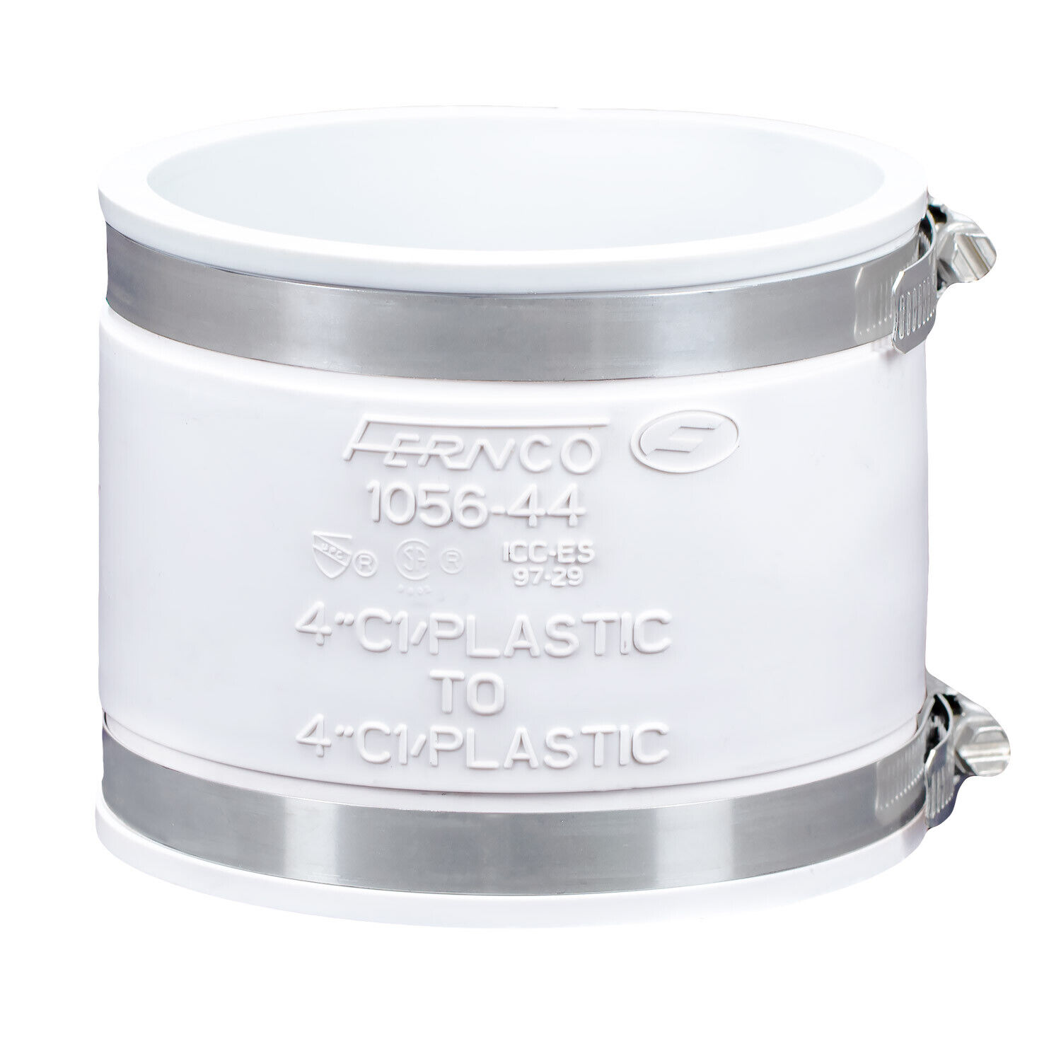 4inch Flexible Pipe Coupling Plumbing PVC ABS, Cast Iron, in White