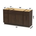 thumbnail image 5 of 54 in. W x 21 in. D x 32.5 in. H Freestanding Bathroom Vanity Cabinet without Top in Brown, 5 of 6