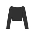 thumbnail image 5 of Arvbitana Women Crop Knitting Tops Shirt Top Long Sleeve Ribbed Stylish Square Neck Buttons Casual Street Party Blouse, 5 of 6