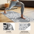 thumbnail image 4 of Gray and White Floral Pattern Hot Yoga Mat Towel Non Slip for Hot Yoga - Quick-Drying Yoga Mat Cover with 4 Corner Pockets with Travel Bag - Hot Yoga Towel Non Slip 74"x26", 4 of 6