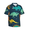 thumbnail image 2 of Bixox Men's Hawaiian Shirts Men's Hand Drawn Seamless Print Short-Sleeve Shirt-Large, 2 of 8