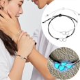 thumbnail image 1 of Heart To Heart Print Double Luminous Glow Bracelet Couple Hand Rope Irradiation Design, 1 of 6