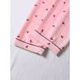 thumbnail image 3 of Pink Cherry Print 3-Piece Womens Pajama Set: Button-Up Top, Shorts & Long Pants, 3 of 5