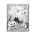 thumbnail image 2 of Byndra Halloween DIY Coloring Blanket, Large Throw Blanket with Spooky Ghost Pumpkin Pattern and Classic Style, Art Activity for Kids, Adults, Home, Party, Sleepover, Gift, 2 of 6