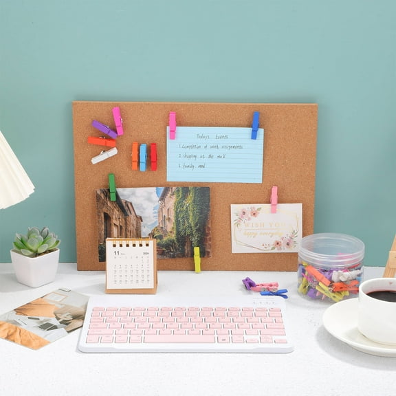 Masteelf 50 Pcs Wooden Push Pin Clips Multi Color Thumbtacks for Office Use Strong Metal and Wood Design