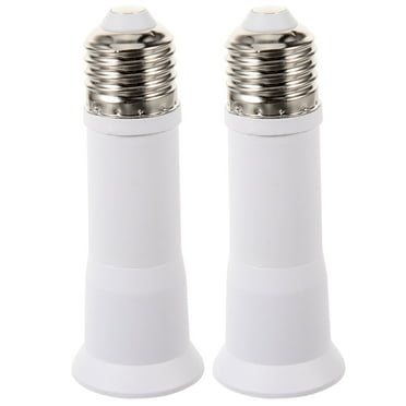 2X E27 Round Plastic Base Screw Light Bulb Lamp Socket Holder White ...