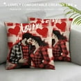 thumbnail image 3 of JEUXUS  Happy Valentines Day Pillow Covers  Red Love Heart Throw Pillow Covers Wedding Anniversary Pillow Covers Pillow Cases Home Outdoor Sofa Couch Cushion Covers, 3 of 5
