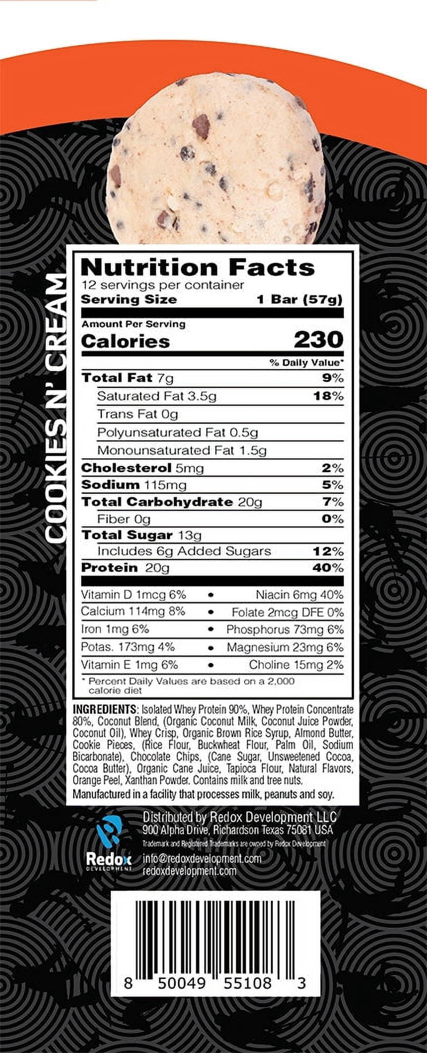 Sport Pux Protein Bar, Cookies N Cream, 20G Whey Protein Bar, 13G Sugar, Gluten Free, 4Count