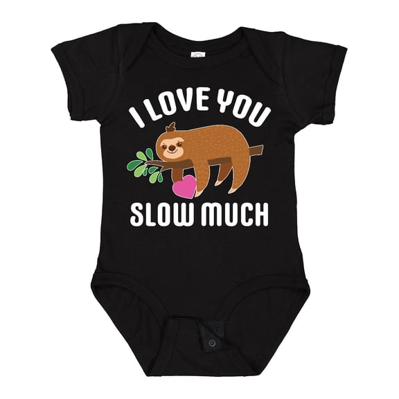 Inktastic Valentine's Day I Love You Slow Much with Cute Sloth Boys or Girls Baby Bodysuit