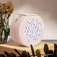 thumbnail image 6 of Yiaed Tulips Flowers Print Travel Jewelry Case Bridesmaid Gift Boxes Jewelry Travel Organizer Small Round Jewelry Box Mini Storage-Pink, 6 of 7