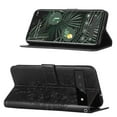 thumbnail image 3 of Dteck Wallet Case for Google Pixel 6 Pro,Butterfly & Flower Embossed PU Leather Magnetic Clasp Folio Flip Kickstand Card Holder Shockproof Protective Phone Cover with Wrist Strap,Black, 3 of 5