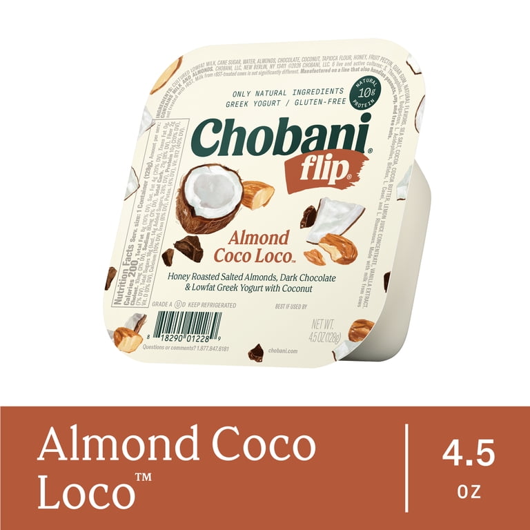 Chobani Flip Low-Fat Greek Yogurt Almond Coco Loco 4.5 oz Cup