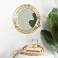 thumbnail image 2 of DecMode 15" x 15" Gold Sail Boat Wall Mirror with Port Hole Detailing, 2 of 8