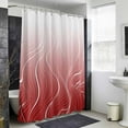 thumbnail image 6 of Xipuska Red Geometric Shower Curtain - Water Repellent Fabric Shower Curtains Washable, Modern White Stripe Abstract Distortion Art Decorative Cloth Bathroom Curtains Modern Bath Decor 36"x72", 6 of 6