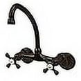 thumbnail image 3 of Kingston Brass Kingston 6-Inch Adjustable Center Wall Mount Kitchen Faucet Oil Rubbed Bronze, 3 of 4