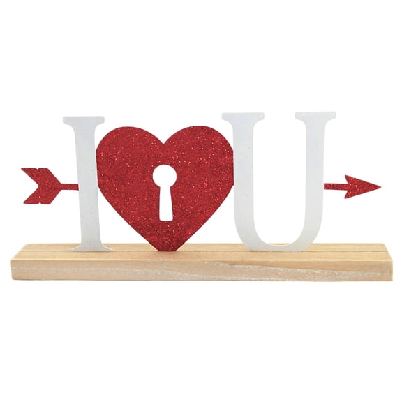 Valentine's Day Red White Romantic Cutout Sign Love Heart Kisses 601120D Arrow