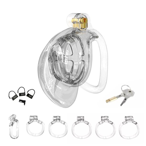 EZLIFE NUEVO Dispositivo de castidad masculino de resina Jaula realista Cinturón de bloqueo para hombres Venta Deco W4S8