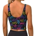 thumbnail image 4 of Goofa Graffiti Art Printed Sports Bras for Women, High Impact Running Bra Workout Crop Tank Tops Longline Sports Bra Push up-Large, 4 of 9