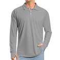 thumbnail image 2 of WTOBBY Men's Raglan Sleeve Performance Shirt with UPF 50+ Sun Block, Lightweight Long Sleeve, and Golf-Ready Design for Breathable Summer Wear ,Gray 2XL, 2 of 7