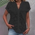thumbnail image 2 of T Shirts For Women Womens Tops Summer Simple And Casual V Neck Solid Color Shirt Blouse, 2 of 7