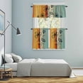 thumbnail image 5 of Floral Orange Kitchen Curtains Sets for Windows 24 Inch Length, Multicolor Striped Decadent Botanical Flower Rod Pocket Window Treatments Tier Curtains and Valances Set for Bedroom/Bathroom, 5 of 8