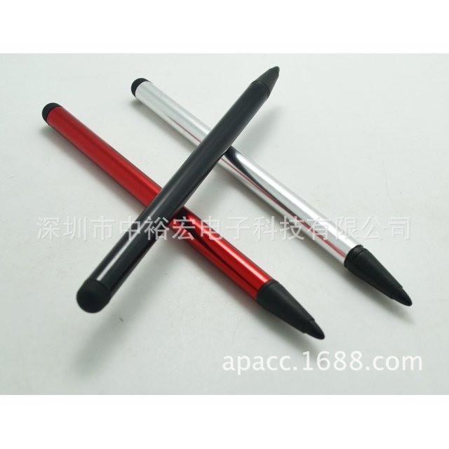 Stylet Capacitif et Résistif 2-en-1 Universel à Haute Sensibilité pour Tablette, Stylet Capacitif Universel 2-en-1 pour Téléphone et Écran Tactile, Rouge