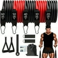 thumbnail image 2 of Resistance Bands Set w/Door Anchor, Handles, Ankle Straps & Bag for Full Body Workout, Fitness & Body Shaping, 2 of 8